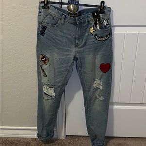 EXPRESS brand Girlfriend Patch Jeans